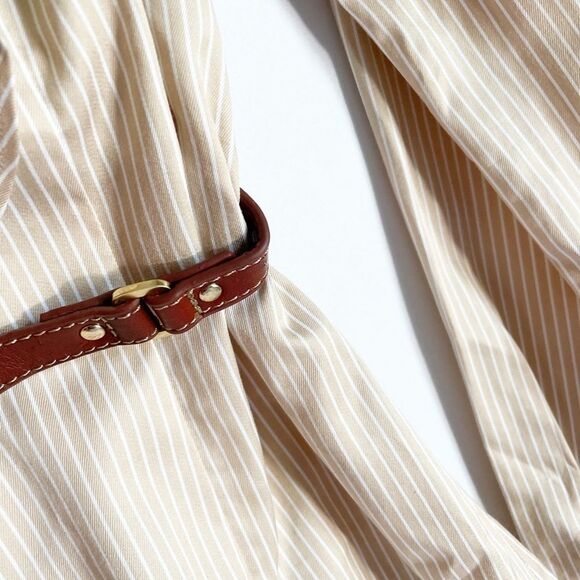 Prich Pride & Rich Striped Belted Ruffle Blouse L - Picture 6 of 12